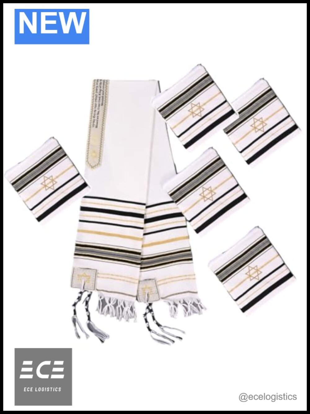Men's Prayer Shawl Tallit Hebrew Embroidery 100% Acrylic Religious